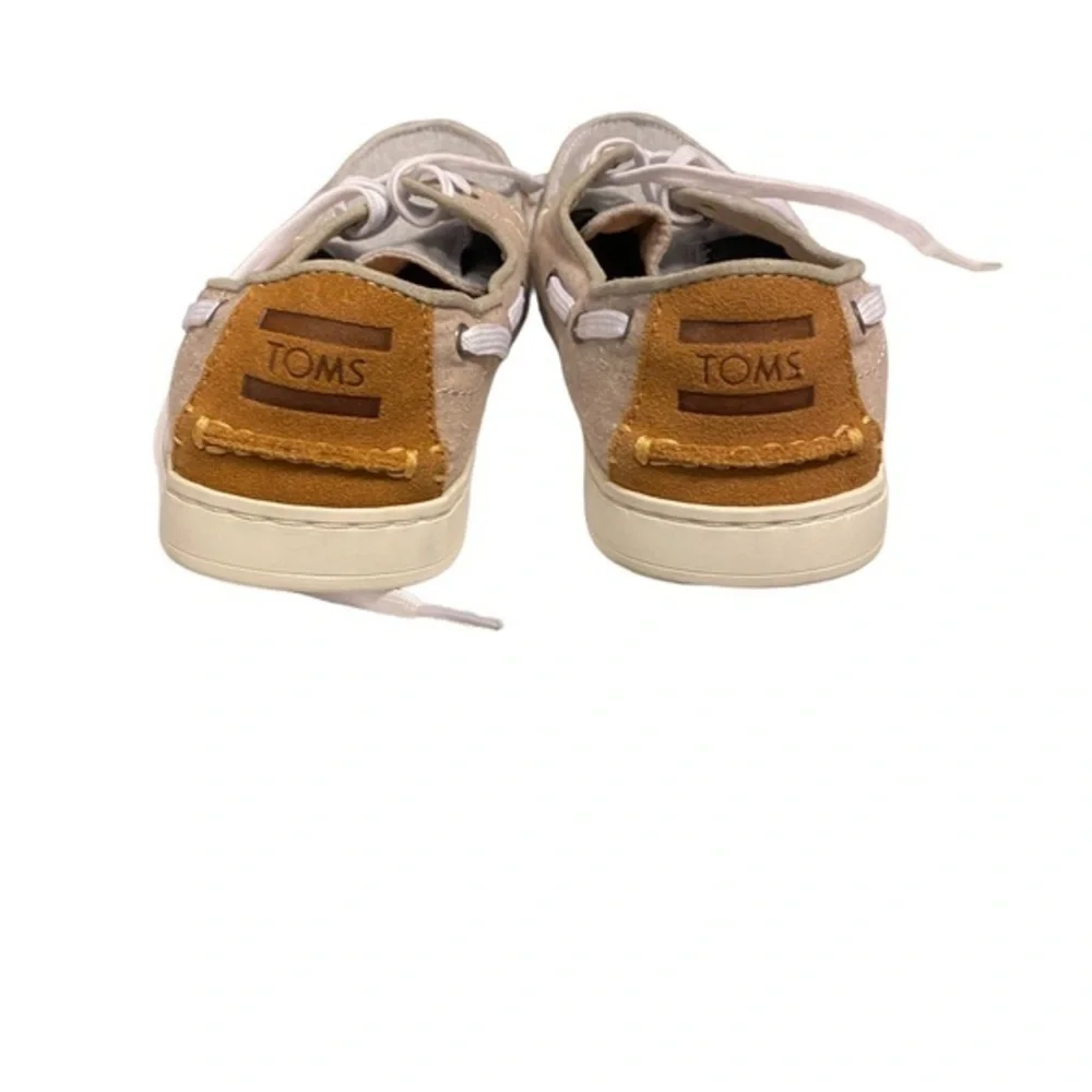 Toms mens culver boat shoe tan and blue size 8.5 NWOB